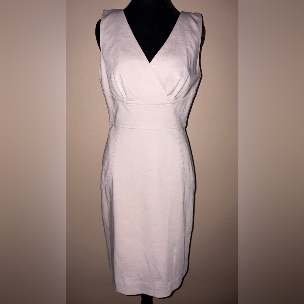 Trina Turk Cream V-Neck Midi Dress - Picture 3 of 4